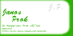 janos prok business card